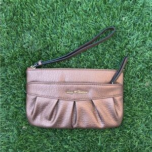 Juicy Couture Y2K bronze wristlet wallet/clutch.